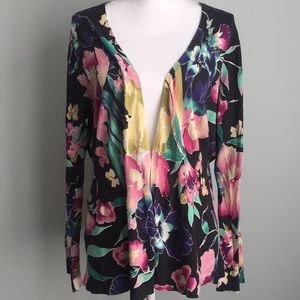 Lane Bryant 22/24 clasp front floral cardigan